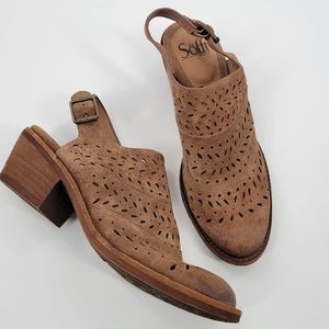 Sofft Alyce Western Perforated Mule Slingback Bootie 6.5M